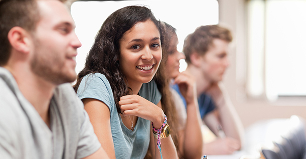 Female student smiling