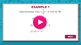 Evaluating Linear Functions for Given Domain Values Interactivity