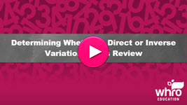 Determining Whether a Direct or Inverse Variation Exists Review