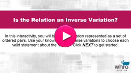 Is the Relation an Inverse Variation? Interactivity