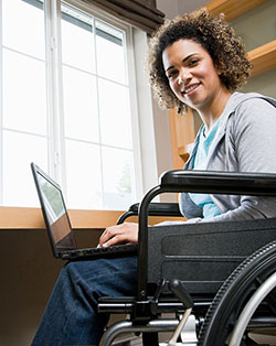 student using a computer