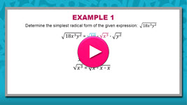 Simplifying Square Roots of Algebraic Expressions Interactivity