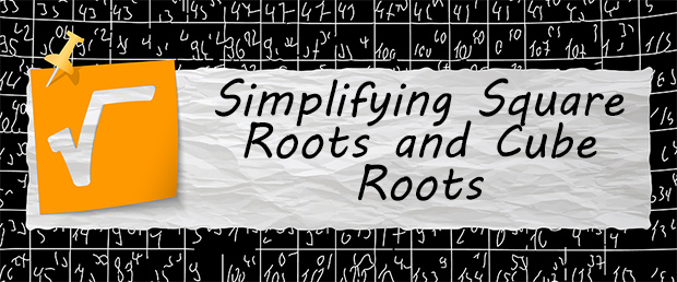 Square root symbol with the title of the topic