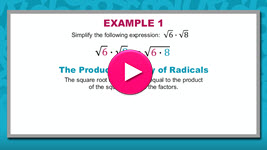 Multiplying Radical Expressions Interactivity