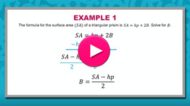 Solving Literal Equations Interactivity