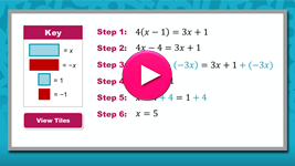 solving equations using algebra tiles interactivity