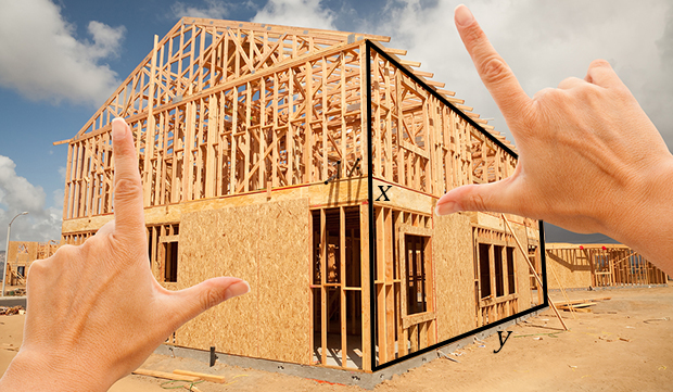 The framing of a house