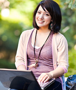 student with laptop