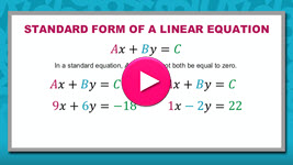 Graphing Linear Equations in Standard Form