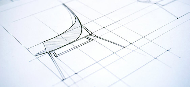 an architectural drawing using lines