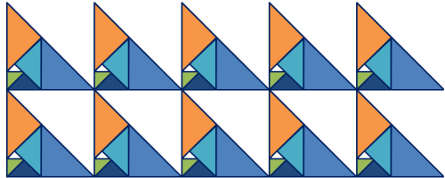 Graphic composed of all right triangles. 