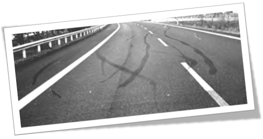 image of skid marks on a road