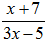 x plus 7 divided by 3 x minus 5