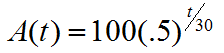 Radioactive decay function