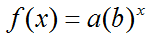 f of x equals a times b to the x power