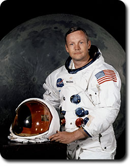 Neil Armstrong, the first man to walk on the Moon