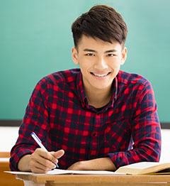 a student at a desk