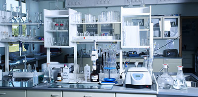 science lab with instruments