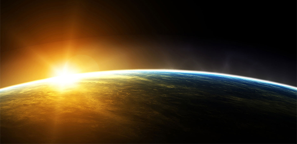 Sunrise as viewed from space