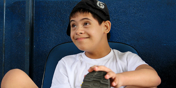 Boy with Downs syndrome