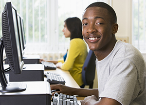 Student at a computer