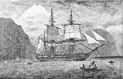 The HMS Beagle in the Straits of Magellan, from Charles Darwin's The Voyage of the Beagle