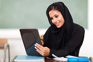 Student on a tablet