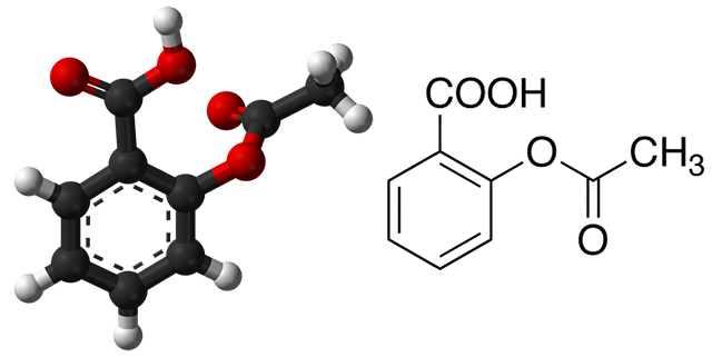 Chemical structure of aspirin