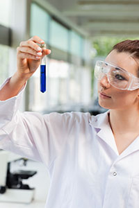 Student holding a testtube