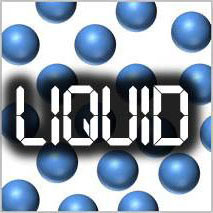 Liquids have some disorganization. There is some attraction between molecules, and they move somewhat more freely. Entropy is greater than in a solid, but less than a gas.