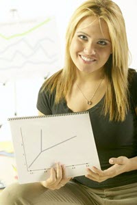 Girl holding graph