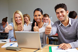 Students with thumbs up