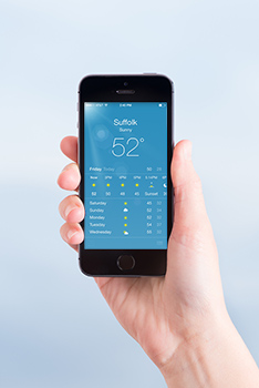 Mobile device weather app