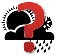 Weather icon and question mark