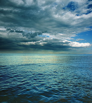 Ocean, Clouds, and Reflection