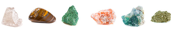 Different colored minerals