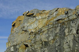 Outcrop of metamorphic rock