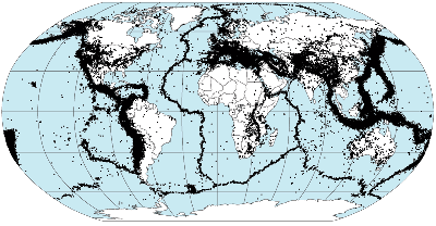 Earthquake Epicenters from 1963 to 1998