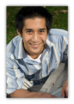 Photograph of male student smiling.