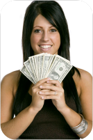 Woman with money