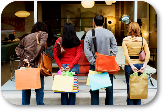 Teenagers shopping