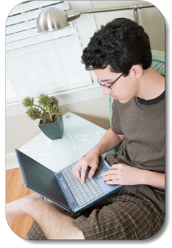 Teen with computer