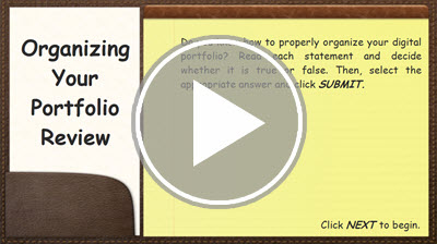 Organizing Your Digital Portfolio Review Interactivity