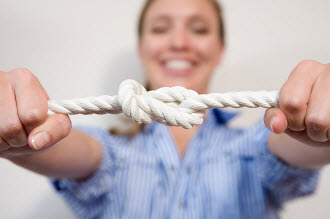 Girl holding a rope