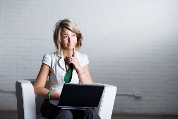 Girl on computer