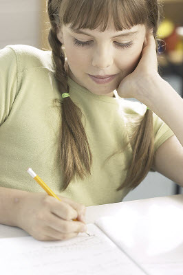 Girl writing