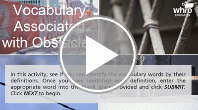 Vocabulary Associated with Obstacles Interactivity