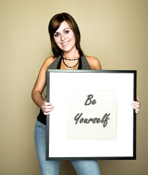 Girl holding sign