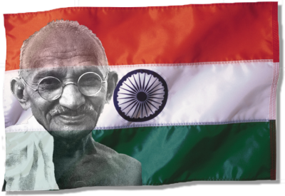 Ghandi and India's Flag