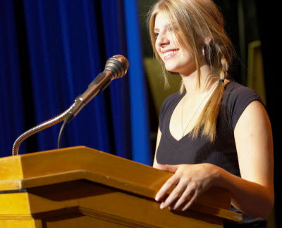 Teenage girl making a speech